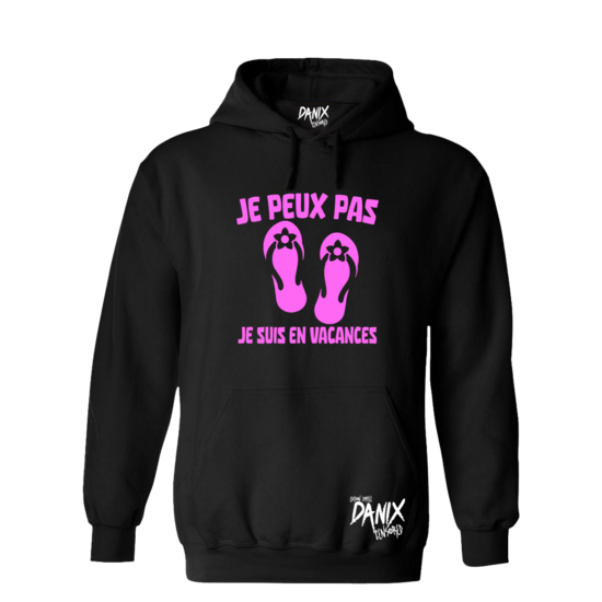 Sweat à capuche Je peux pas je suis en vacances
